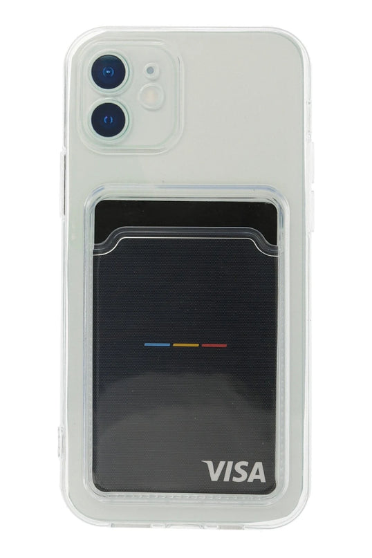 iPhone 12 Kart Şeffaf Silikon Kılıf