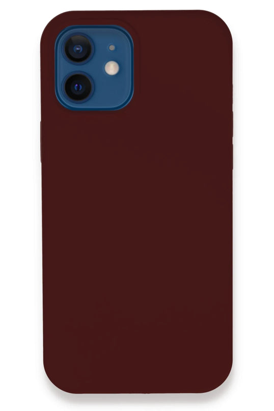 iPhone 12 Lansman Legant Silikon Kılıf - Bordo