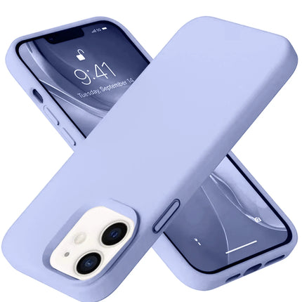 iPhone 12 Nano içi Kadife Silikon Kılıf - Lila
