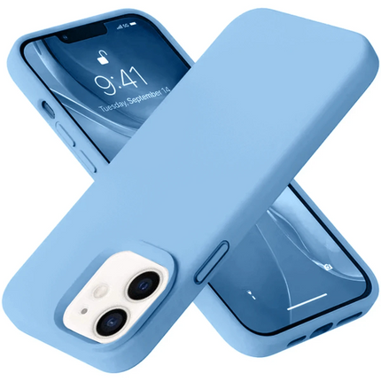 iPhone 12 Nano içi Kadife Silikon Kılıf - Mavi