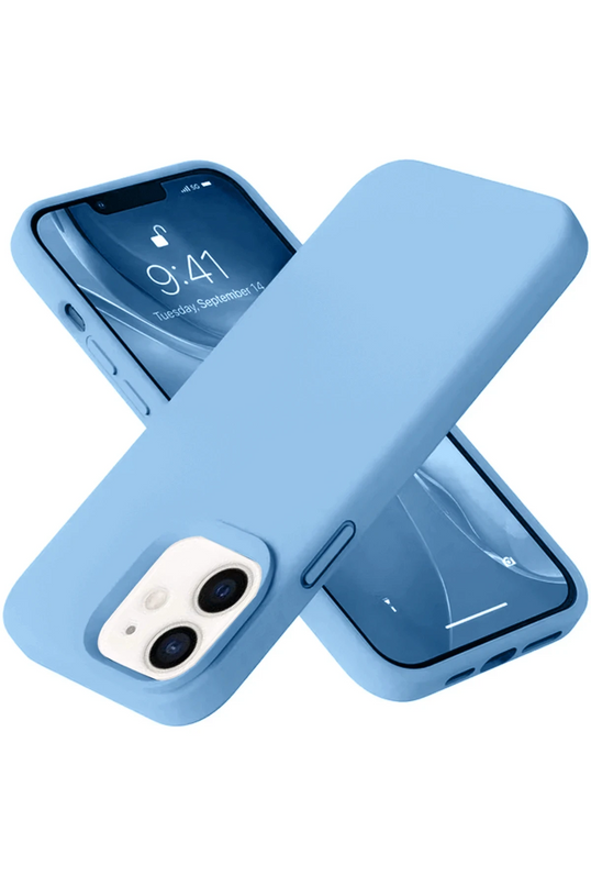 iPhone 12 Nano içi Kadife Silikon Kılıf - Mavi