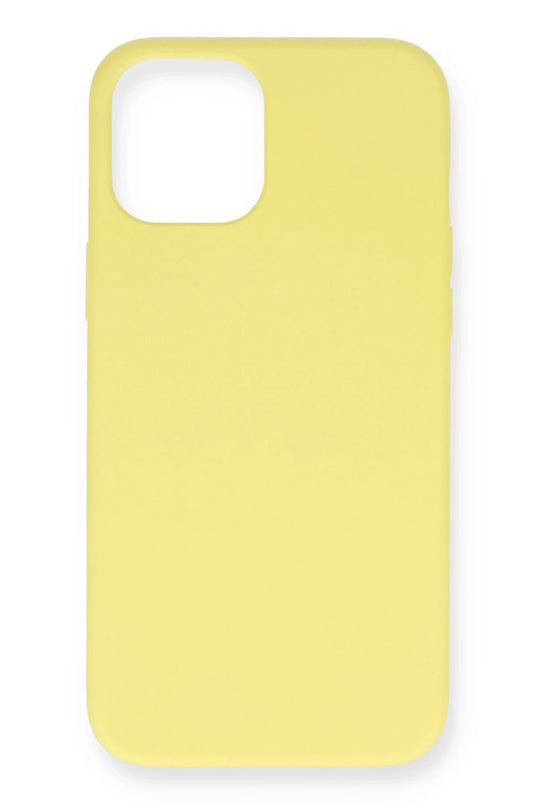 iPhone 12 Nano içi Kadife Silikon- Sarı Kılıf 2