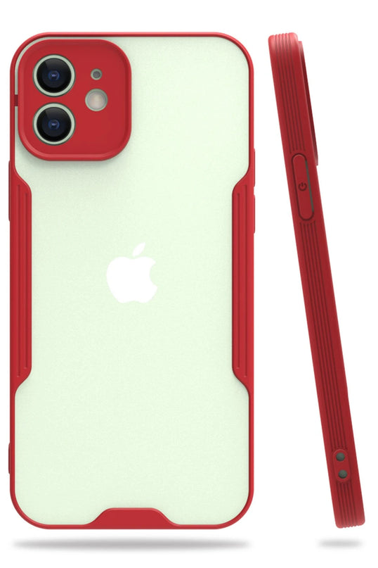 iPhone 12 Platin Silikon Kılıf - Kırmızı