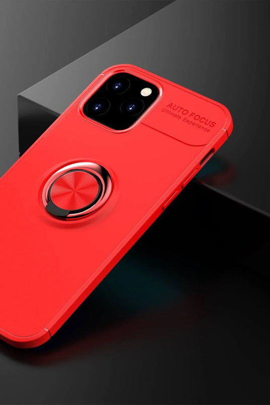 iPhone 12 Range Yüzüklü Silikon Kılıf - Kırmızı 2