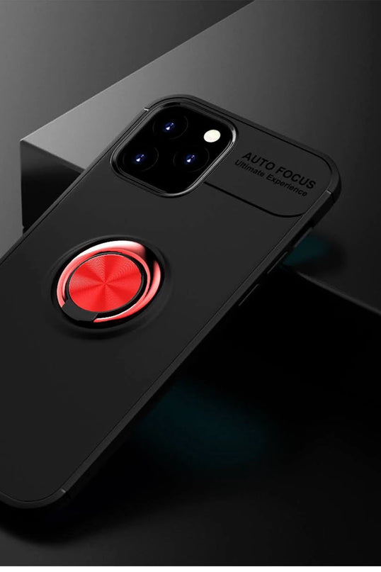 iPhone 12 Range Yüzüklü Silikon Kılıf - Siyah 2