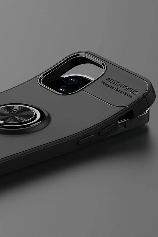 iPhone 12 Range Yüzüklü Silikon Kılıf - Siyah 5