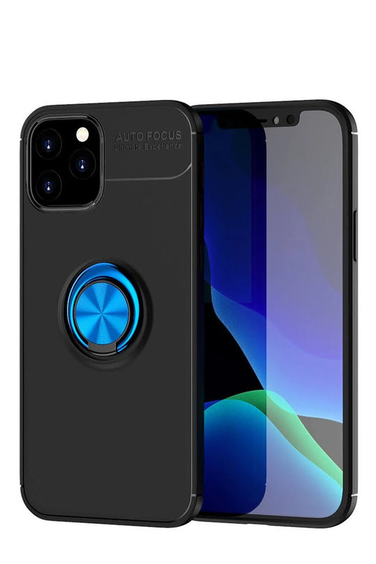 iPhone 12 Range Yüzüklü Silikon Kılıf - Siyah 2