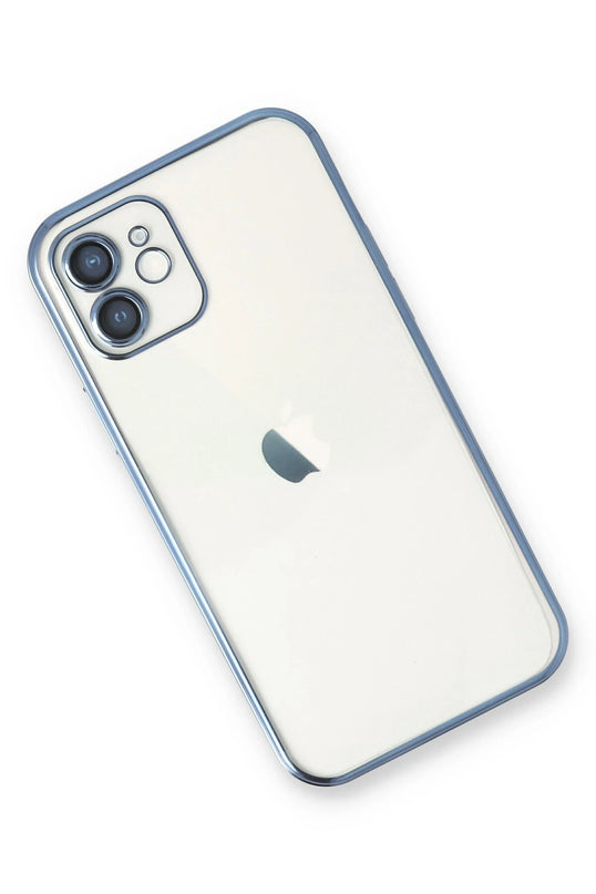 iPhone 12 Razer Lensli Silikon Kılıf - Açık Mavi 2