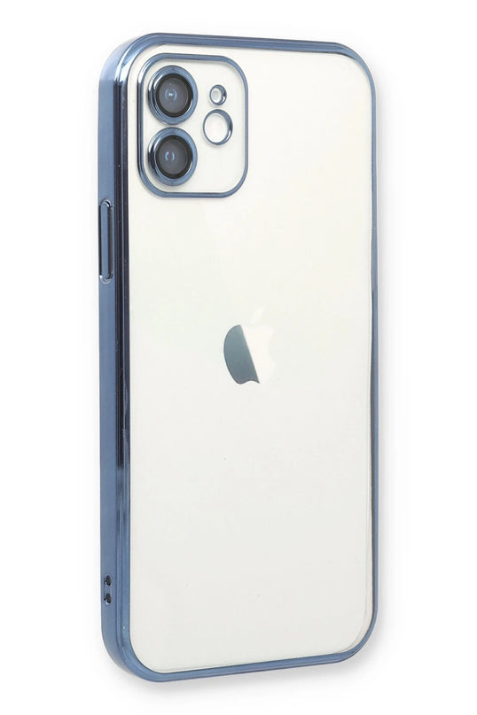 iPhone 12 Razer Lensli Silikon Kılıf - Açık Mavi 3