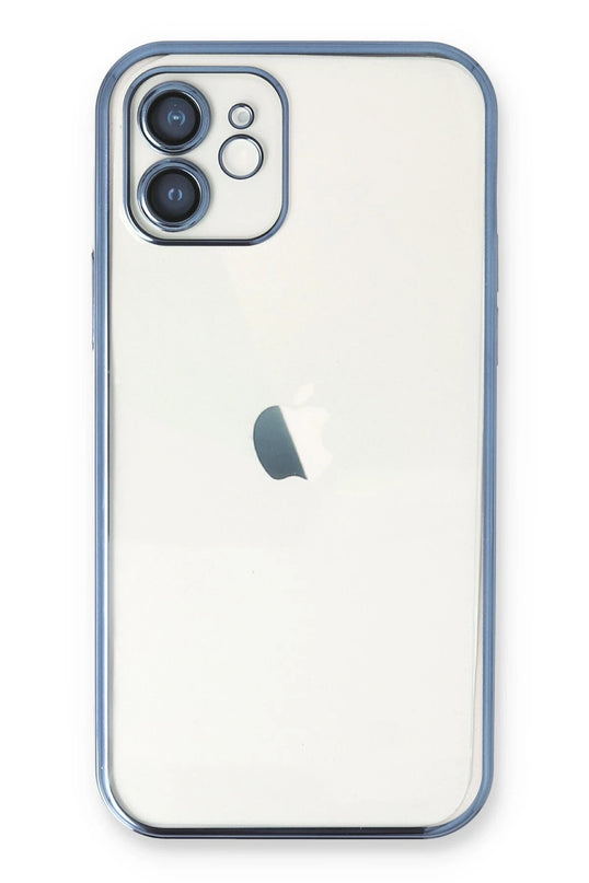 iPhone 12 Razer Lensli Silikon Kılıf - Açık Mavi