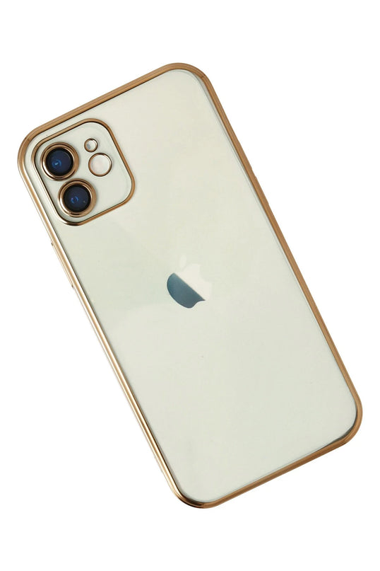 iPhone 12 Razer Lensli Silikon Kılıf - Gold 2