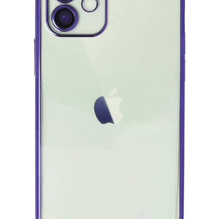 iPhone 12 Razer Lensli Silikon Kılıf - Mor