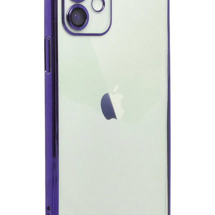 iPhone 12 Razer Lensli Silikon Kılıf - Mor 2