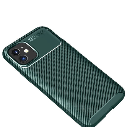 iPhone 12 Mini Auto Focus Karbon Kapak Kılıf - Yeşil 2