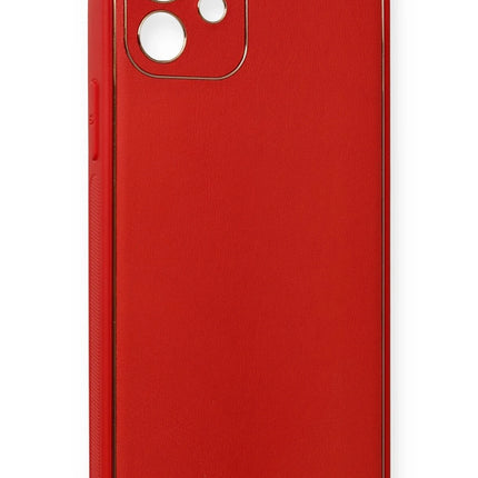 iPhone 12 Mini Coco Deri Silikon Kapak Kılıf - Kırmızı 3