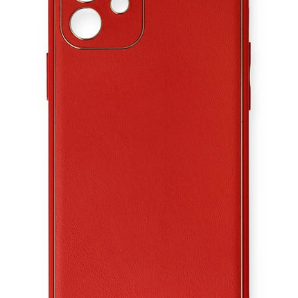 iPhone 12 Mini Coco Deri Silikon Kapak Kılıf - Kırmızı