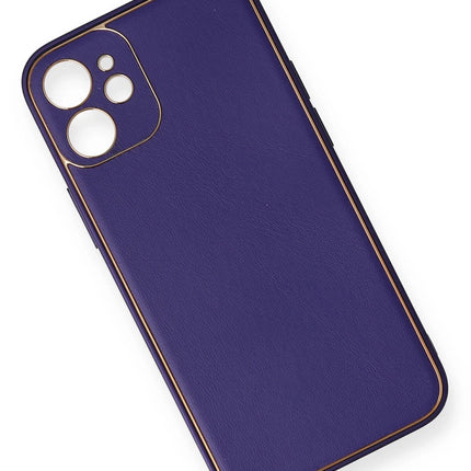 iPhone 12 Mini Coco Deri Silikon Kapak Kılıf - Mor 2