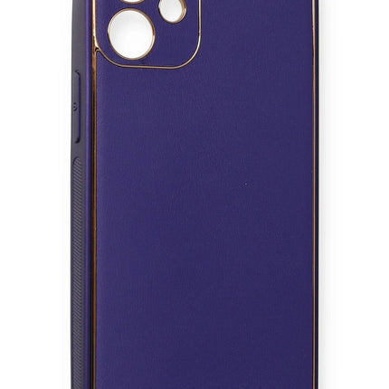 iPhone 12 Mini Coco Deri Silikon Kapak Kılıf - Mor 3