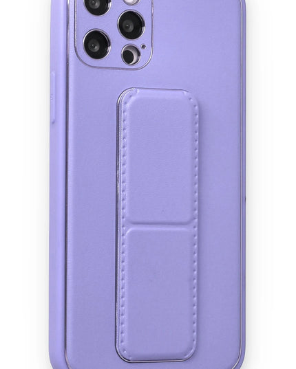iPhone 12 Pro Coco Deri Standlı Kapak Kılıf - Lila 2