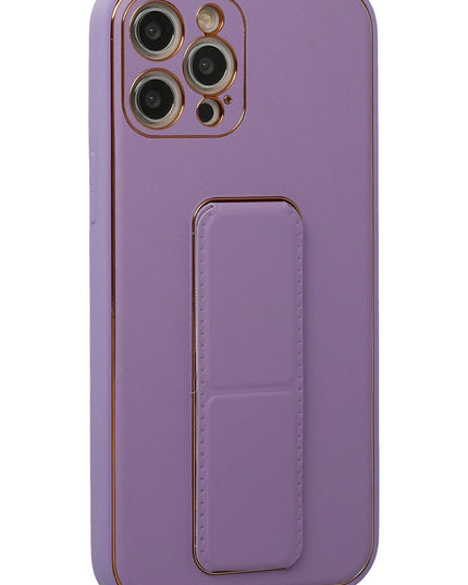 iPhone 12 Pro Coco Deri Standlı Kapak Kılıf - Lila 2 2
