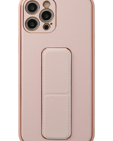 iPhone 12 Pro Coco Deri Standlı Kapak Kılıf - Pembe