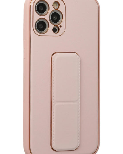 iPhone 12 Pro Coco Deri Standlı Kapak Kılıf - Pembe 2