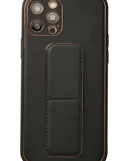 iPhone 12 Pro Coco Deri Standlı Kapak Kılıf - Siyah