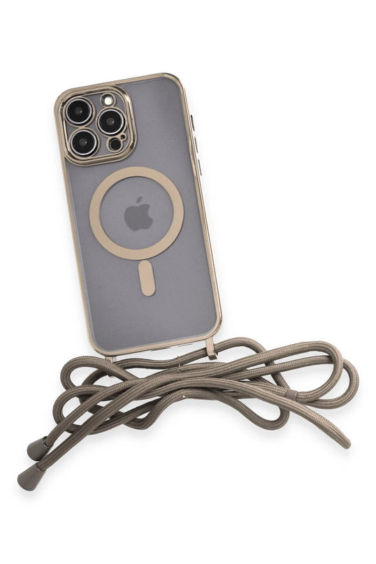 iPhone 12 Pro Divo Lazer Askılı Magsafe Kapak Kılıf - Gold 4