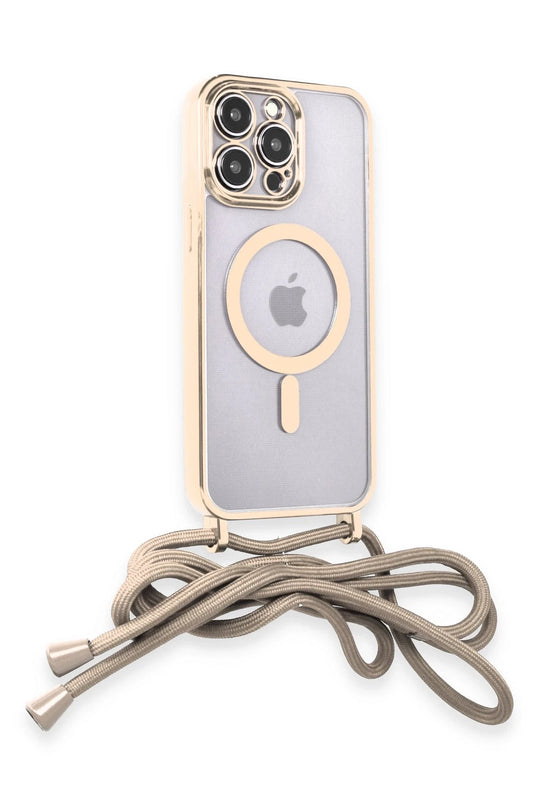 iPhone 12 Pro Divo Lazer Askılı Magsafe Kapak Kılıf - Gold 2