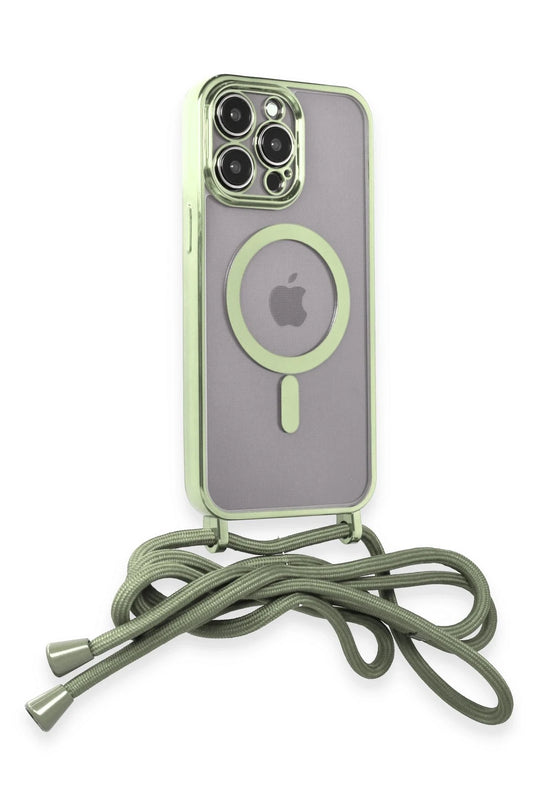 iPhone 12 Pro Divo Lazer Askılı Magsafe Kapak Kılıf - Koyu Yeşil 2