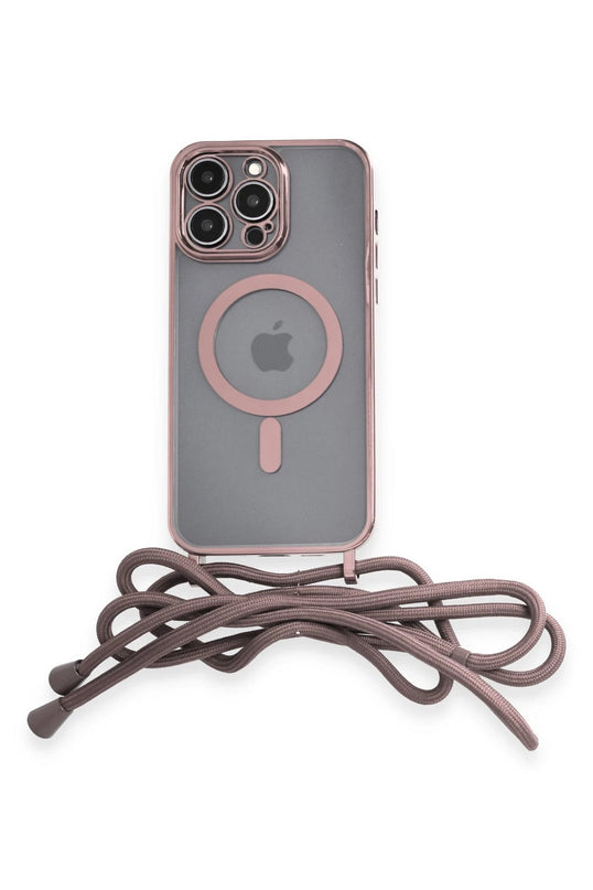 iPhone 12 Pro Divo Lazer Askılı Magsafe Kapak Kılıf - Pembe