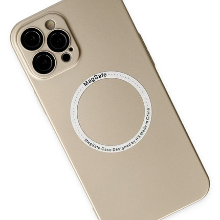 iPhone 12 Pro Jack Magneticsafe Lens Silikon Kılıf - Gold 3