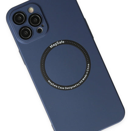 iPhone 12 Pro Jack Magneticsafe Lens Silikon Kılıf - Lacivert 3