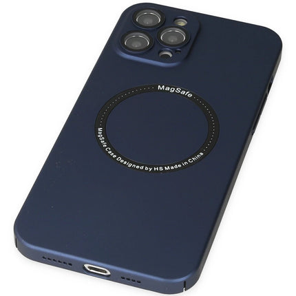 iPhone 12 Pro Jack Magneticsafe Lens Silikon Kılıf - Lacivert 5