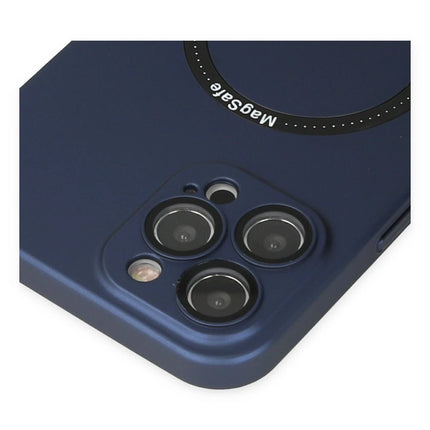 iPhone 12 Pro Jack Magneticsafe Lens Silikon Kılıf - Lacivert 4