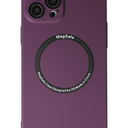 iPhone 12 Pro Jack Magneticsafe Lens Silikon Kılıf - Mürdüm