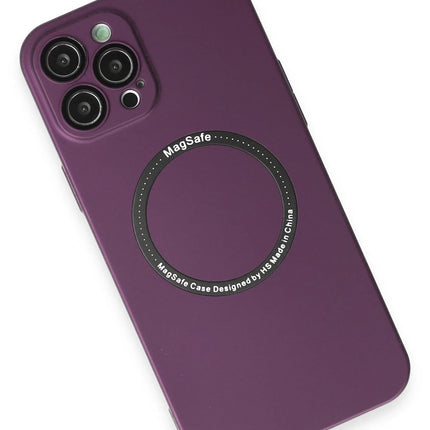 iPhone 12 Pro Jack Magneticsafe Lens Silikon Kılıf - Mürdüm 3