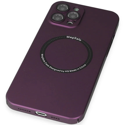 iPhone 12 Pro Jack Magneticsafe Lens Silikon Kılıf - Mürdüm 5
