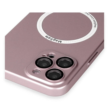 iPhone 12 Pro Jack Magneticsafe Lens Silikon Kılıf - Rose Gold 4