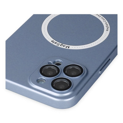 iPhone 12 Pro Jack Magneticsafe Lens Silikon Kılıf - Sierra Blue 4