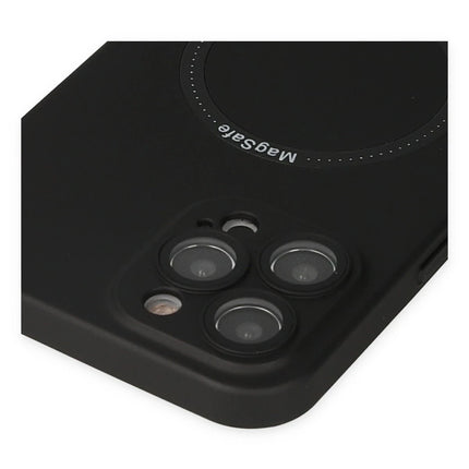 iPhone 12 Pro Jack Magneticsafe Lens Silikon Kılıf - Siyah 4
