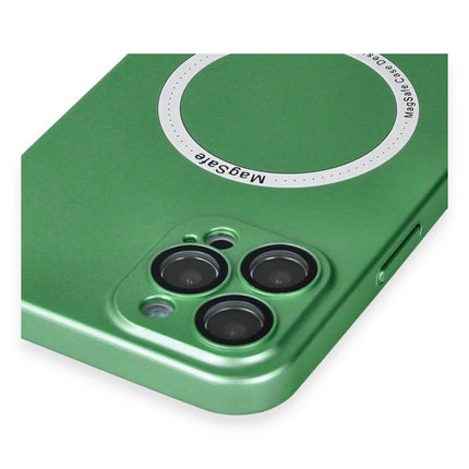 iPhone 12 Pro Jack Magneticsafe Lens Silikon Kılıf - Yeşil 4
