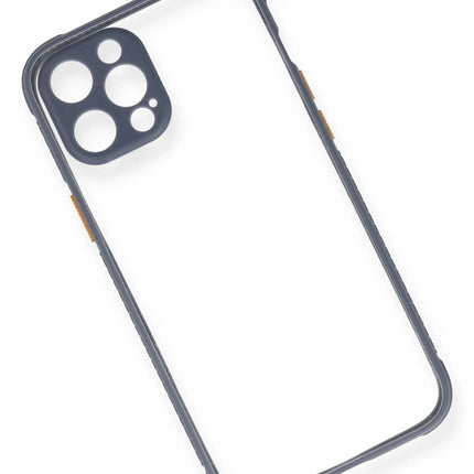 iPhone 12 Pro Miami Şeffaf Silikon Kılıf - Gri 3