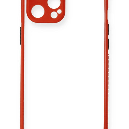 iPhone 12 Pro Miami Şeffaf Silikon Kılıf - Kırmızı 2