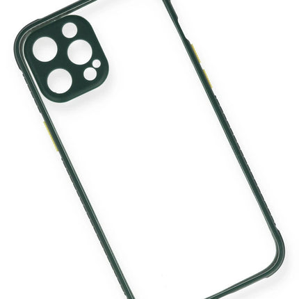 iPhone 12 Pro Miami Şeffaf Silikon Kılıf - Koyu Yeşil 3