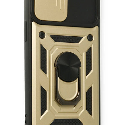 iPhone 12 Pro Pars Lens Yüzüklü Silikon Kılıf - Gold 2