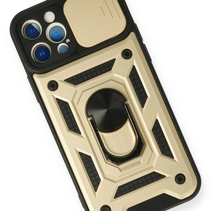 iPhone 12 Pro Pars Lens Yüzüklü Silikon Kılıf - Gold 3