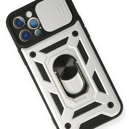 iPhone 12 Pro Pars Lens Yüzüklü Silikon Kılıf - Gümüş 3