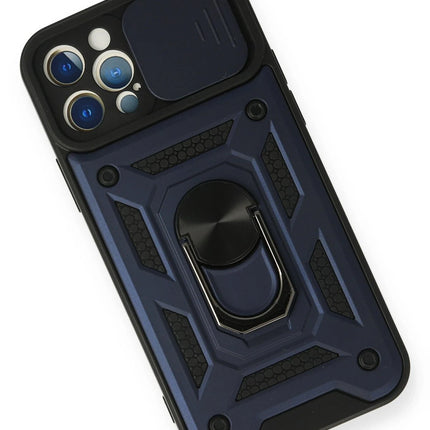 iPhone 12 Pro Pars Lens Yüzüklü Silikon Kılıf - Lacivert 3