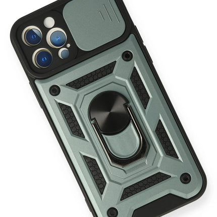 iPhone 12 Pro Pars Lens Yüzüklü Silikon Kılıf - Yeşil 3